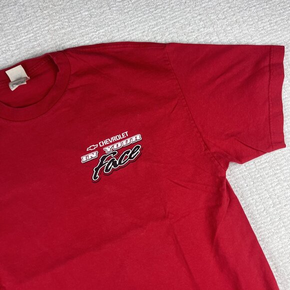 Chevy in Your Face Vintage Red T-shirt size XL '66 Nova Double Sided Chevrolet - Picture 3 of 16